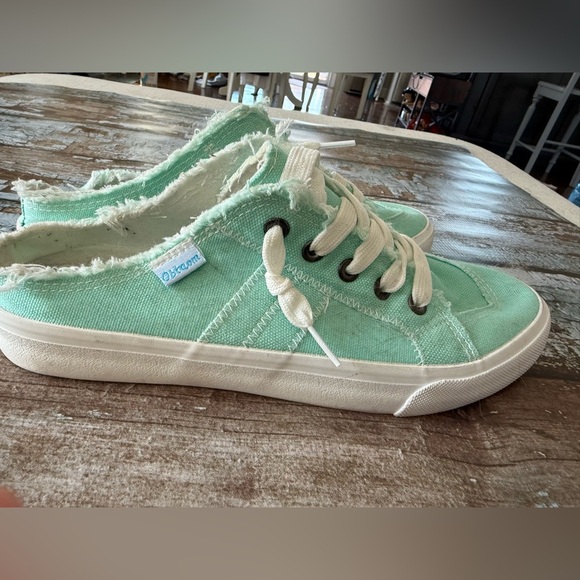 Mint Green  Canvas Sneakers - Picture 4 of 5